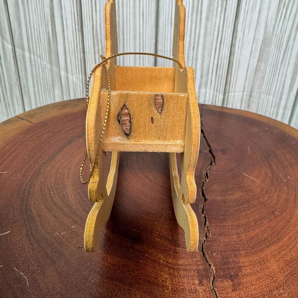 Wooden Rocking Horse For Christmas Tree Decor 4"x2" - Picture 5 of 8